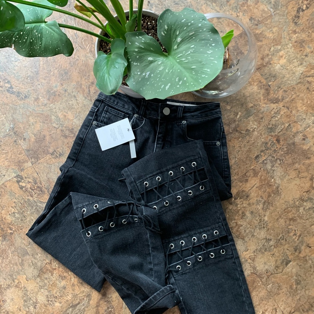 Black washed denim